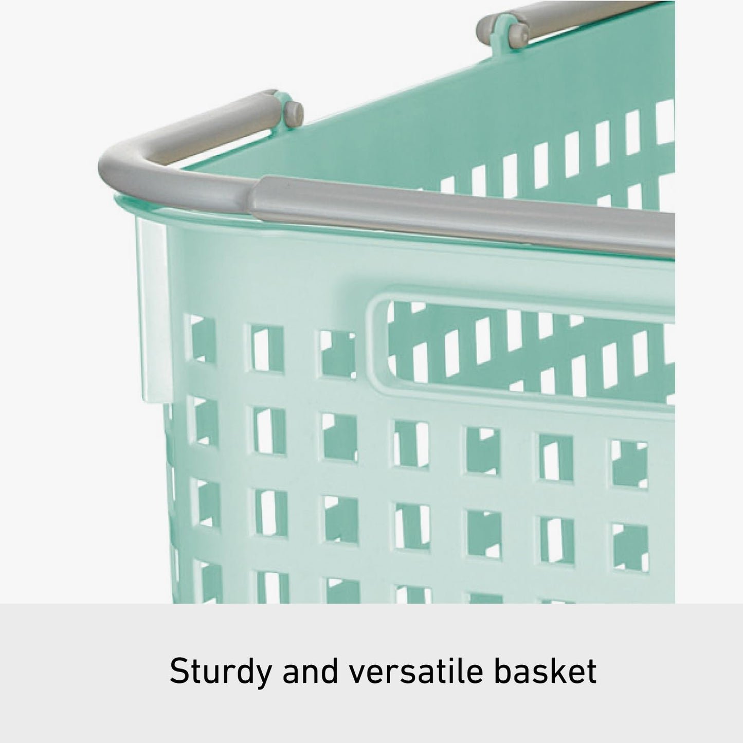 Like-it │SCB-5 │Daily use inside or outside. Movable handles make it easy to carry around. | Portable large basket for kitchen, laundry and kids room. | 18.7 x 12.2 x 15.47" | Mint blue | 10.57 gal
