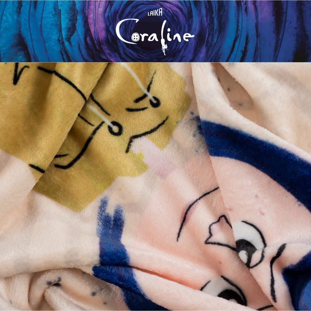 Collectibles Coraline Movie Bedding Super Soft Cozy Plush Throw, 46 in x 60 in, (Officially Licensed Product) by Franco