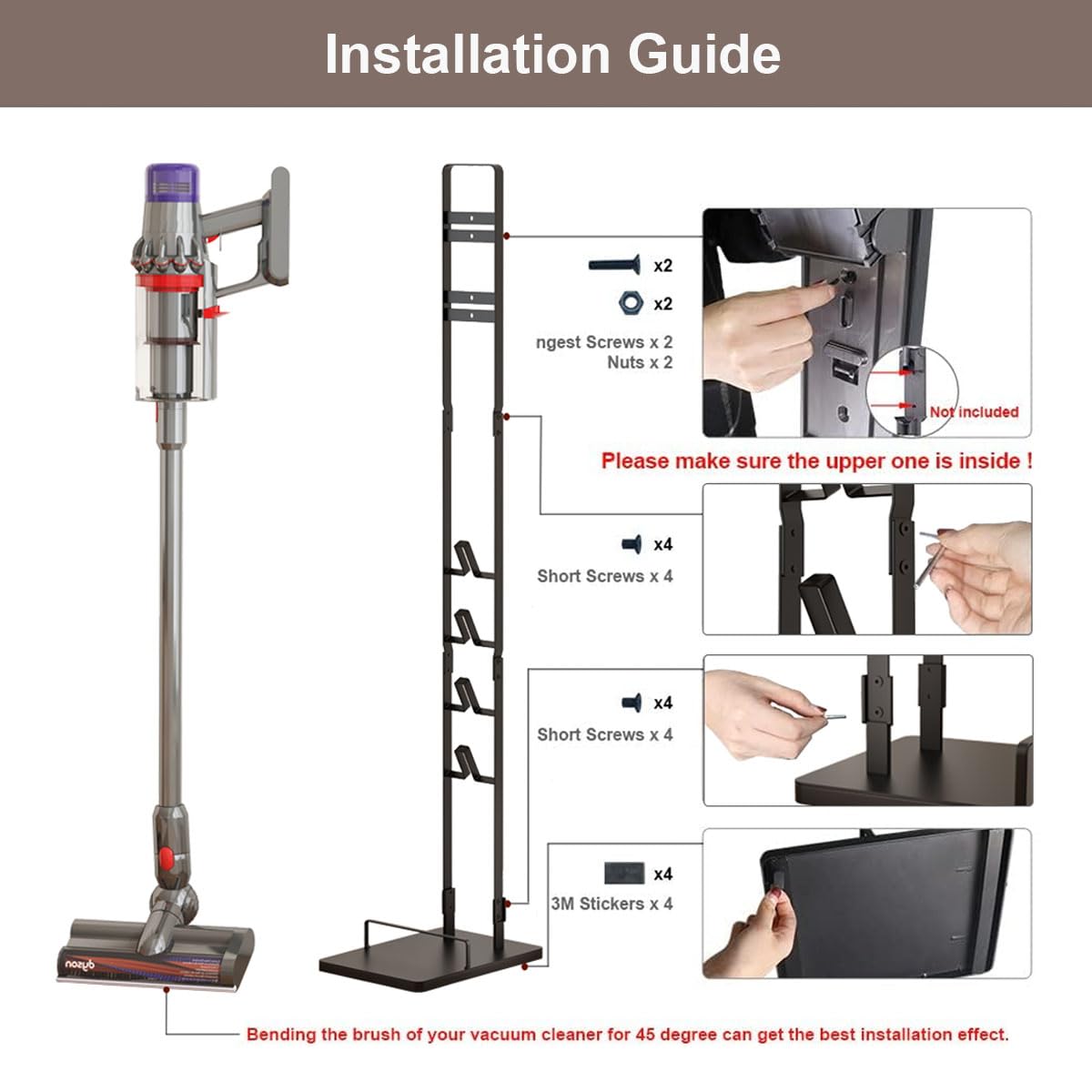 Foho Vacuum Stand Compatible for Dyson V15 V11 V10 V8 V7 V6, Stable Metal Storage Bracket Holder for Handheld DC30 DC31 DC34 DC35 DC58 DC59 DC62 Cordless Vacuum Cleaners & Accessories