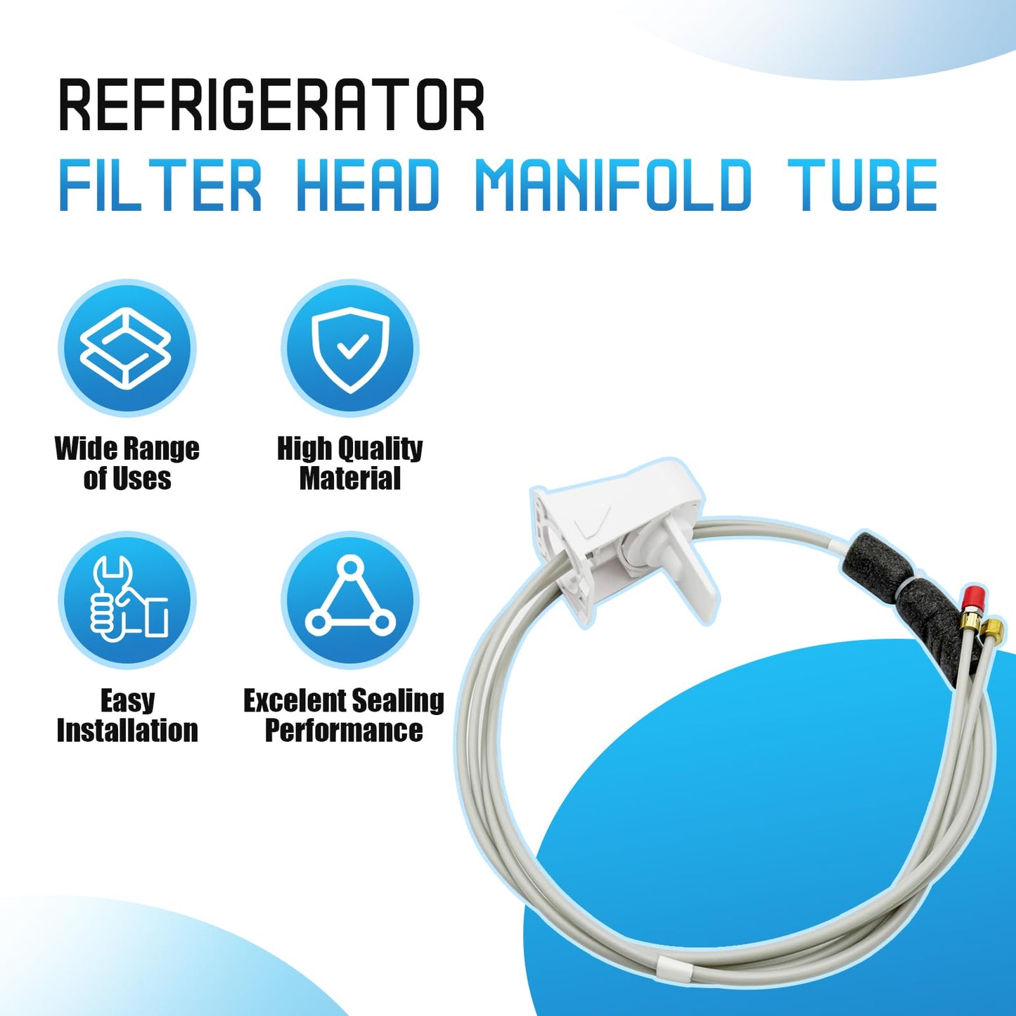 WR02X45209 Refrigerator Filter Head Manifold Tube Compatible with GE Hotpoint Refrigerators Replaces WR17X22066, WR17X11920, WR17X20862