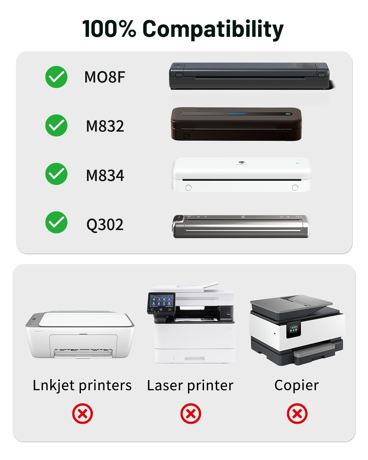 Phomemo Thermal Printer Paper 8.5 x 11 Inch, Advanced Thermal Printing US Letter Paper, Compatible with M08F-Letter, M832D, M834, A285M Portable Printer, Size 8.5" x 11", 5 Ream Case - 500 Sheets
