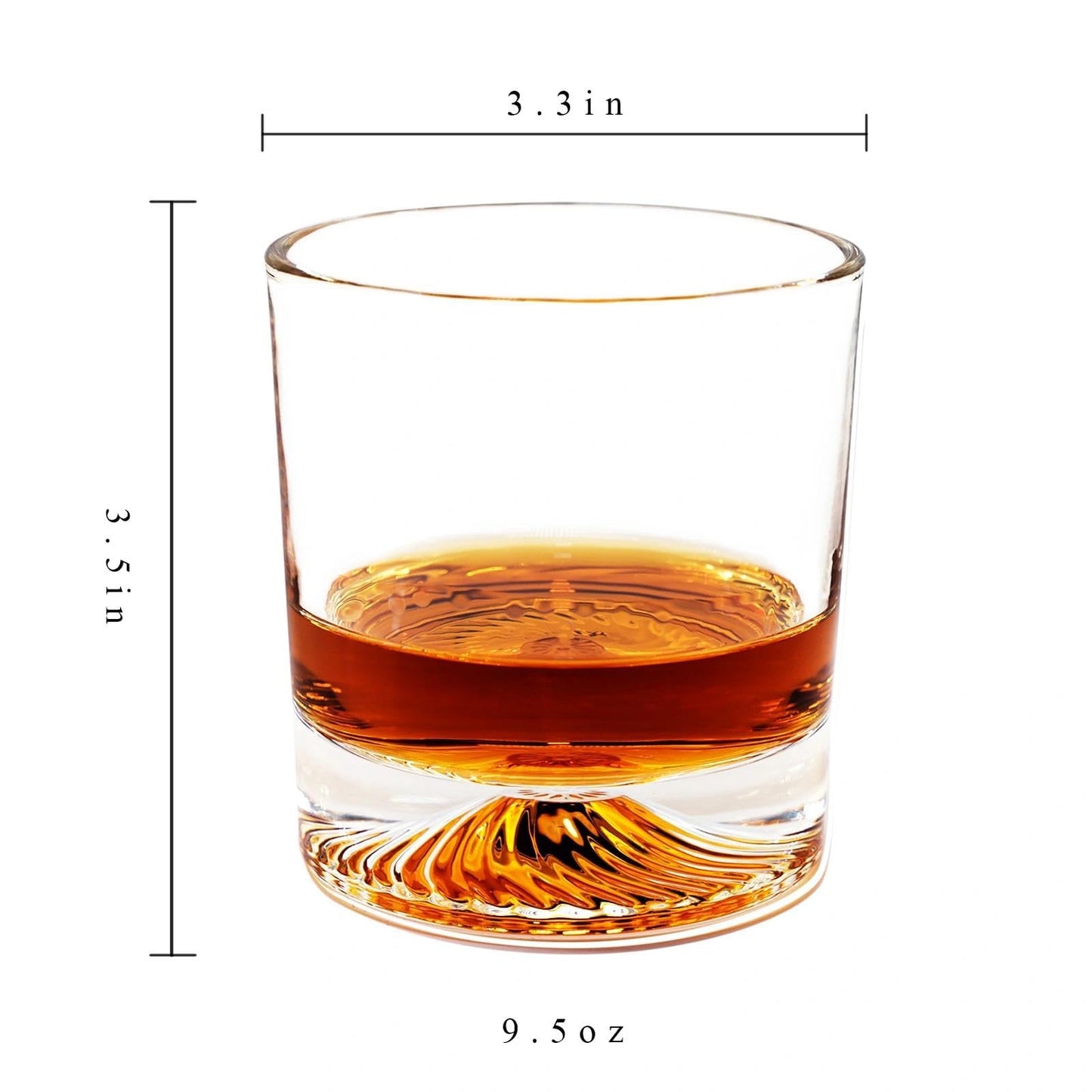 Yunjiehui Old Fashioned Whiskey Glasses Set of 4,9.5 oz Style Classic Cocktail Glasses,Bourbon Glasses,Suitable for Scotch Whiskey, Durable Lead-Free Glassware, Gifts for Men with Luxury Box