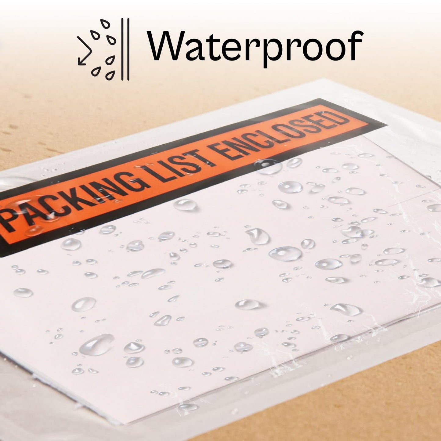 PSBM 1000 PCS, 4.5 x 6 Inch, Panel Face Back Side Load Packing List Envelopes, Orange/Black Printed for Invoices & Slips