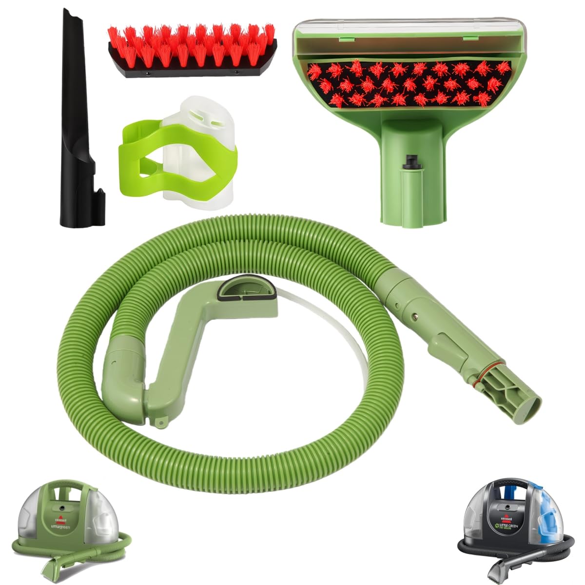 Upgraded 1400B Little Green Machine Hose and Handle for Bissell 1400B 1425 1400M 3353 3369 Replacement Parts 5.3in Cleaning Brush, Cleaning Tool, Gap Brush, Cleaning Hose Component Part Number 2037152