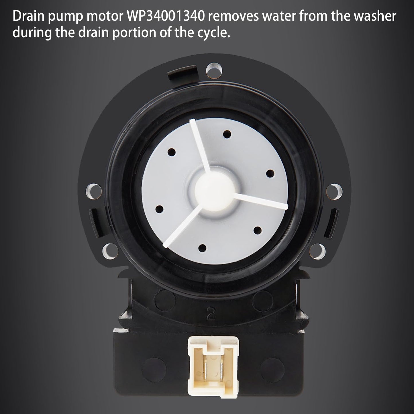 Siwdoy 34001340 WP34001340 Drain Pump Motor (ONLY MOTOR) Compatible with Amana, Maytag, Inglis Washer Replaces AP6008431 PS11741568