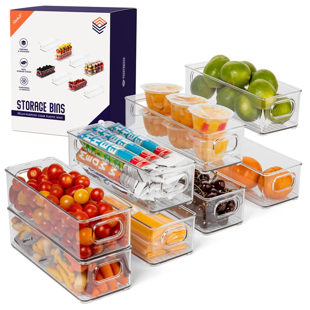 ClearSpace Plastic Pantry Organization and Food Storage Bin – Great Kitchen Organization and Kitchen Storage – Fridge Organizer Bins– 8 Pack