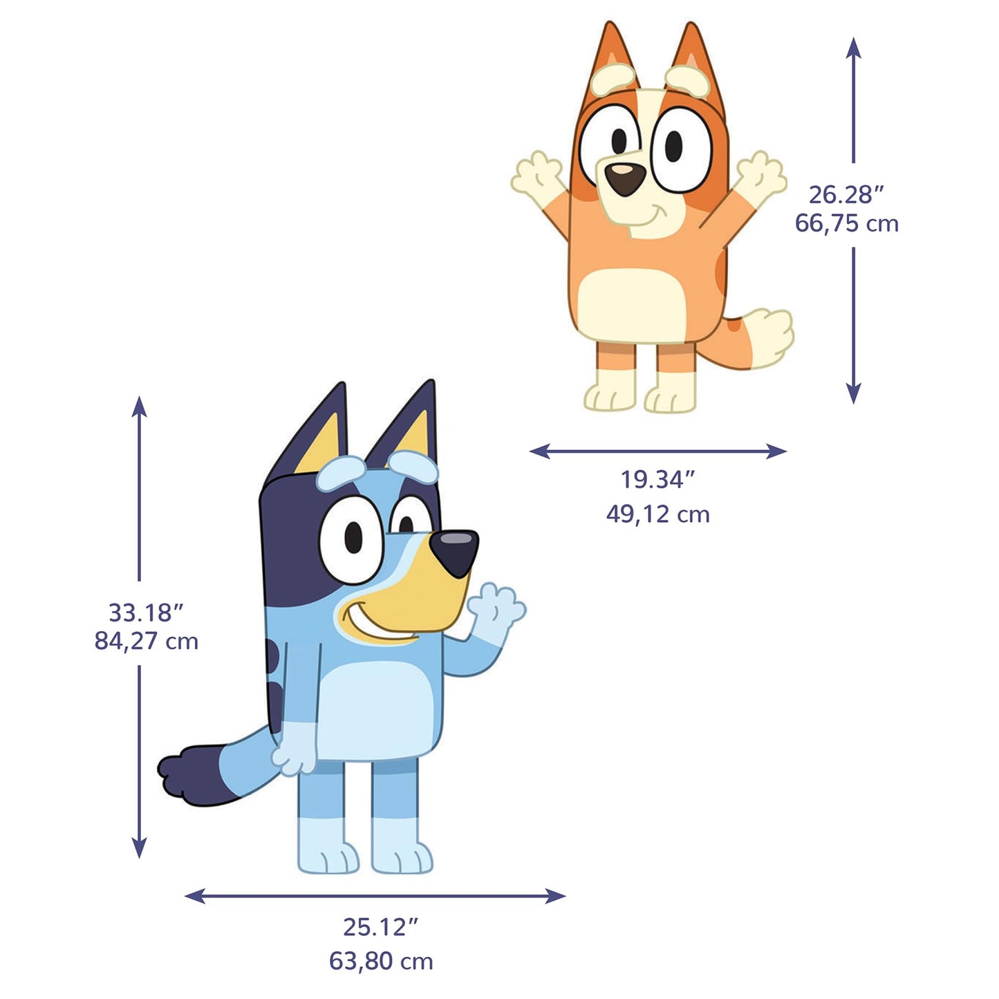 RoomMates Bluey and Bingo Character Blue Peel and Stick Wall Decals, RMDM5560