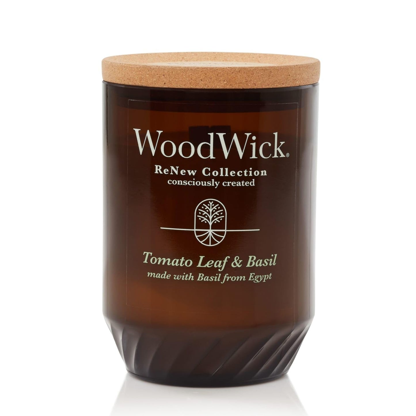 WoodWick Tomato Leaf & Basil Gifts for Women and Men, 13 oz. WoodWick Renew Large Candle with Crackling Wick