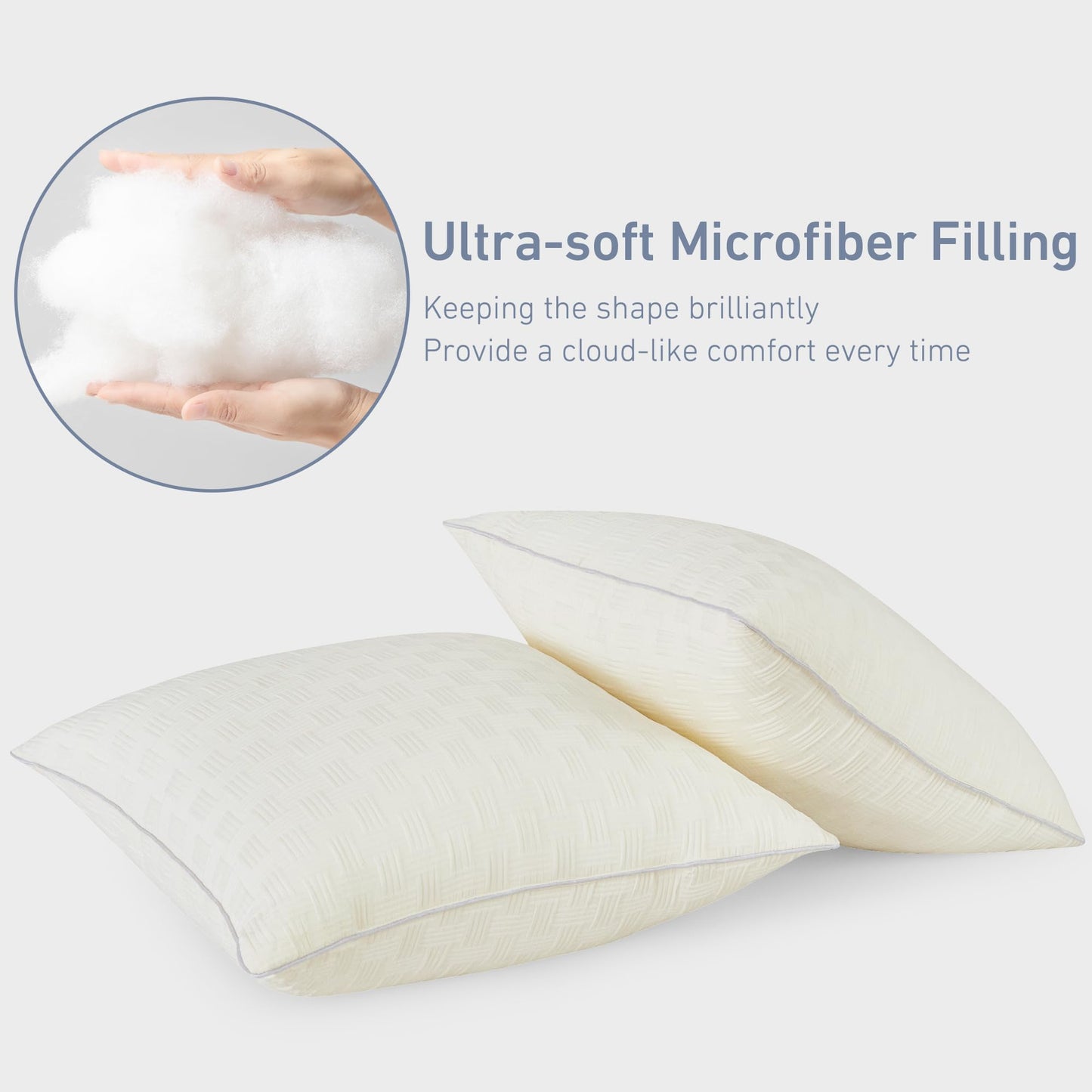 Leeden 12x20 Pillow Insert Set of 2 - Firm and Fluffy Lumbar Pillow Inserts, Rectangle Interior Sofa Pillow Inserts, Decorative Pillow Insert Pair - Beige Couch Pillow