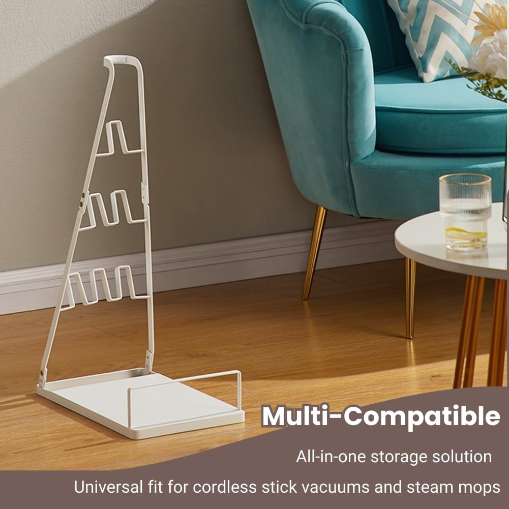 IZSOHHOME Universal Vacuum Stand,Storage-Stand-Docking-Station-Holder,Stable Metal Storage Bracket Stand Holder,Compatible with Dyson,Hoover, Eureka, Rainbow,Shop VAC and Most Stick Vacuum(White)