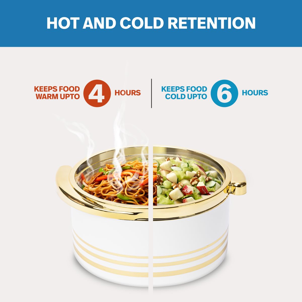 Pinnacle Insulated Casserole Dish with Lid 3 pc Set 3.7/2.6/1.5 qt. Hot Pot Food Warmer/Cooler –Thermal Soup/Salad Serving Bowl- Stainless Steel Hot Food Container–Best Gift Set for Moms –Holidays