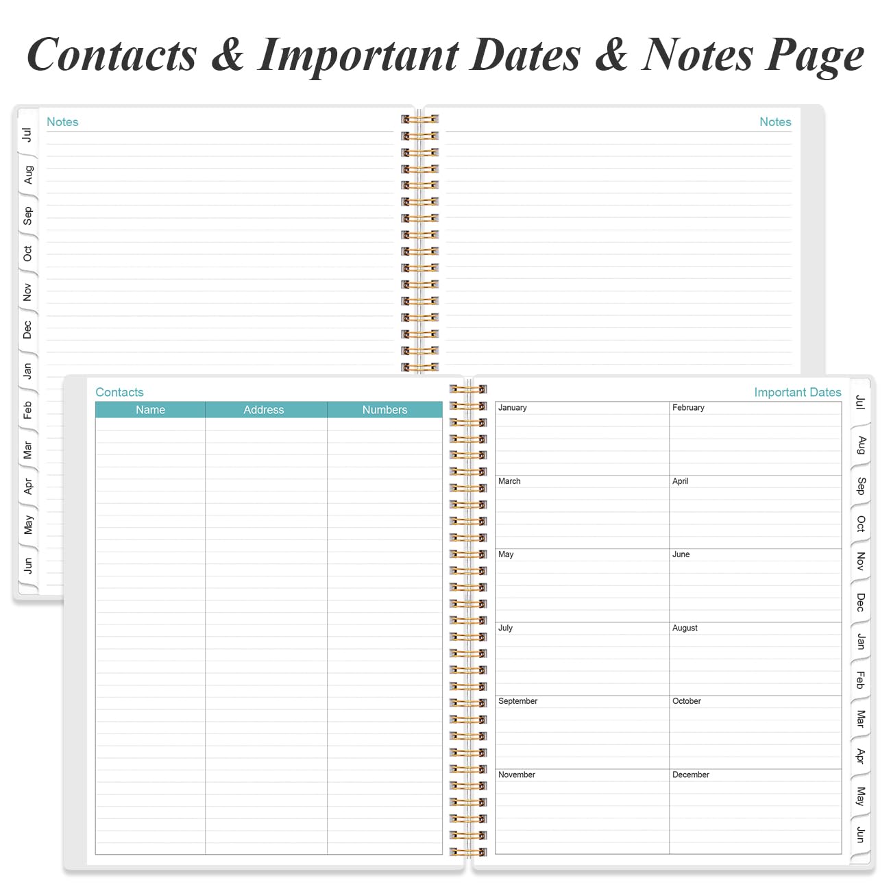 2026-2027 Daily & Monthly Planner - One Page Per Day, Daily Planner from July 2026 - June 2027, Planner 2026-2027 with 12 Monthly Tabs, 8.5" x 11", Blue Leaf Flower