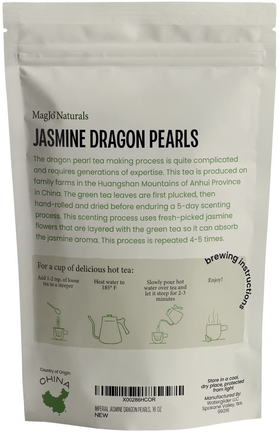MagJo Jasmine Dragon Pearls, Rolled Green Tea 1 lb