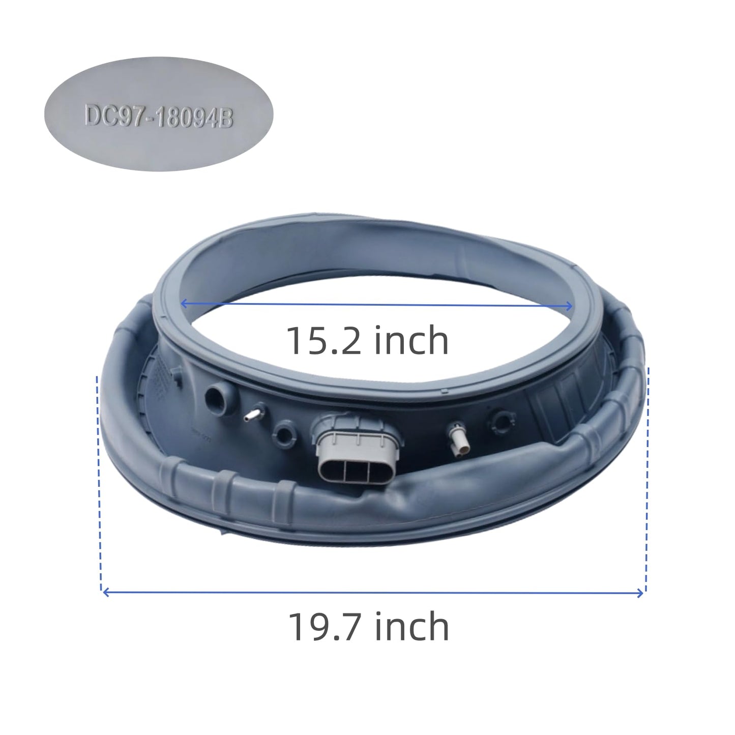 DC97-18094B Washer Door Boot Seal Gasket Diaphragm Compatible with Samsung DC64-03051A AP5917067 PS9606239 4000547 EAP9606239 WF42H5200AW/A2 WF42H5200AF/A2 with Spring Expansion Tool