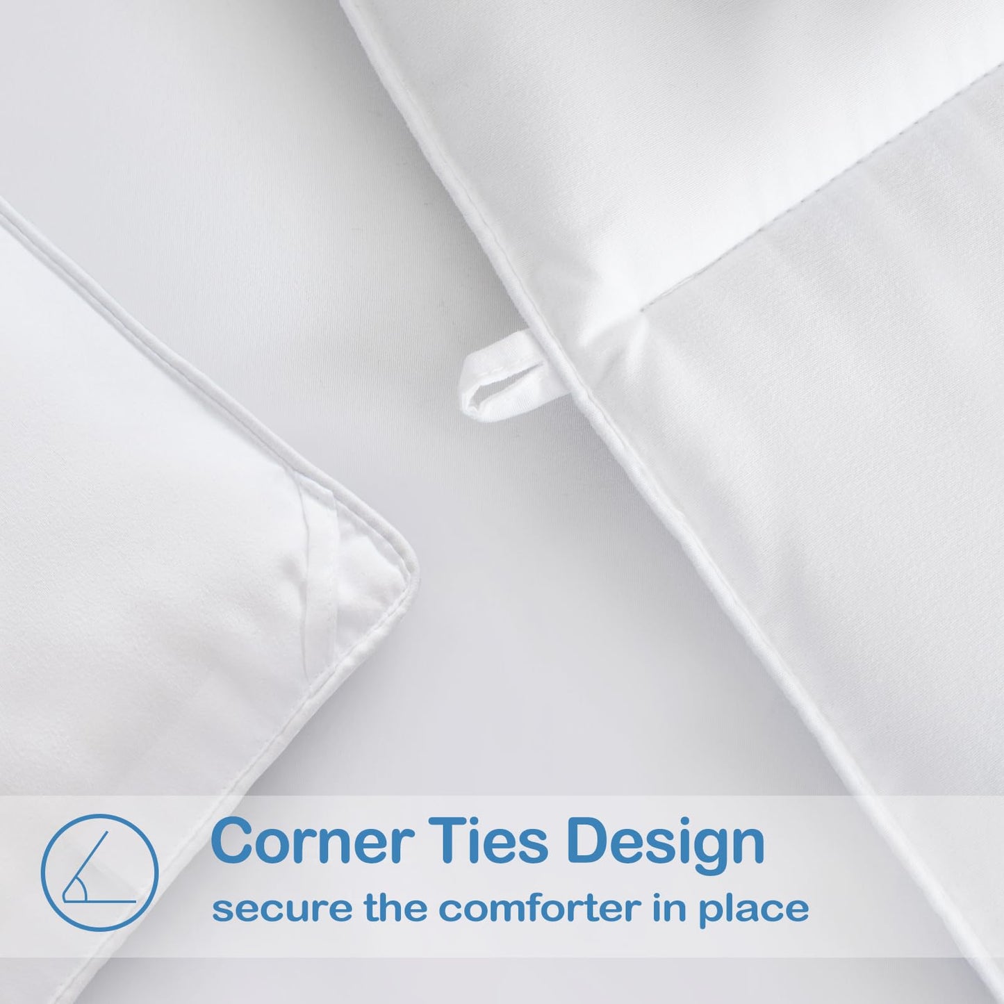 EASELAND King Size Down Alternative Comforter - Quilted Duvet Insert for All Seasons, Soft Lightweight with Corner Tabs, Summer Winter Warm Bedding, White 90x102 Inches