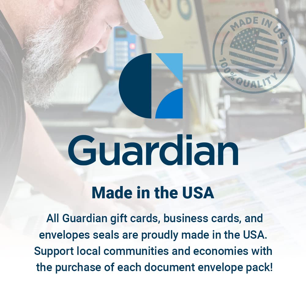 500 Guardian #4 Paper Coin Envelopes - Blank Small Envelopes for Coins, Receipts, Stamps, Small Parts Storage, & More – 3" x 4-1/2" Cash Envelopes – Gummed Flap Gift Card Holder Envelopes