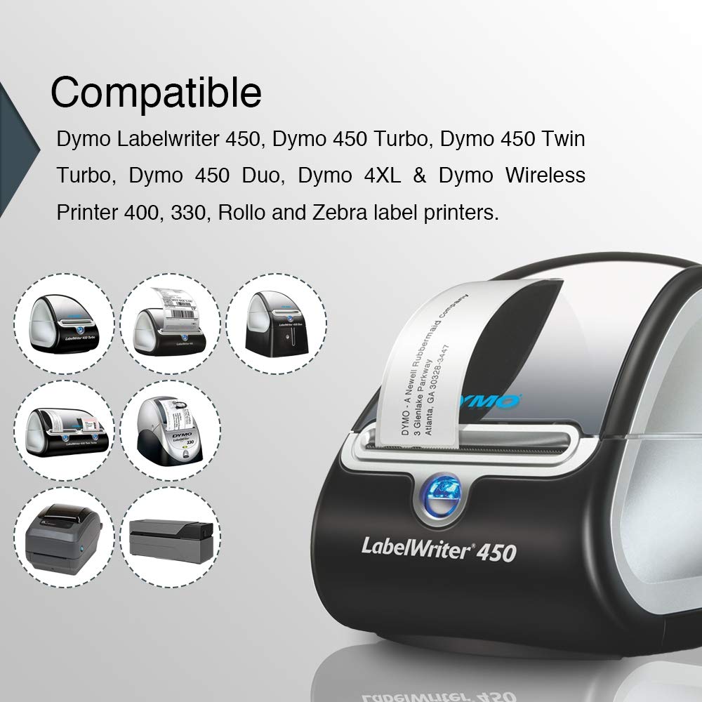 BETCKEY - Barbell Style Jewelry/Price Tag Labels Replace for DYMO 30299 (3/8" x 3/4") - Compatible with DYMO Labelwriter 450, 4XL & Zebra Desktop Printers [10 Rolls/15000 Labels]