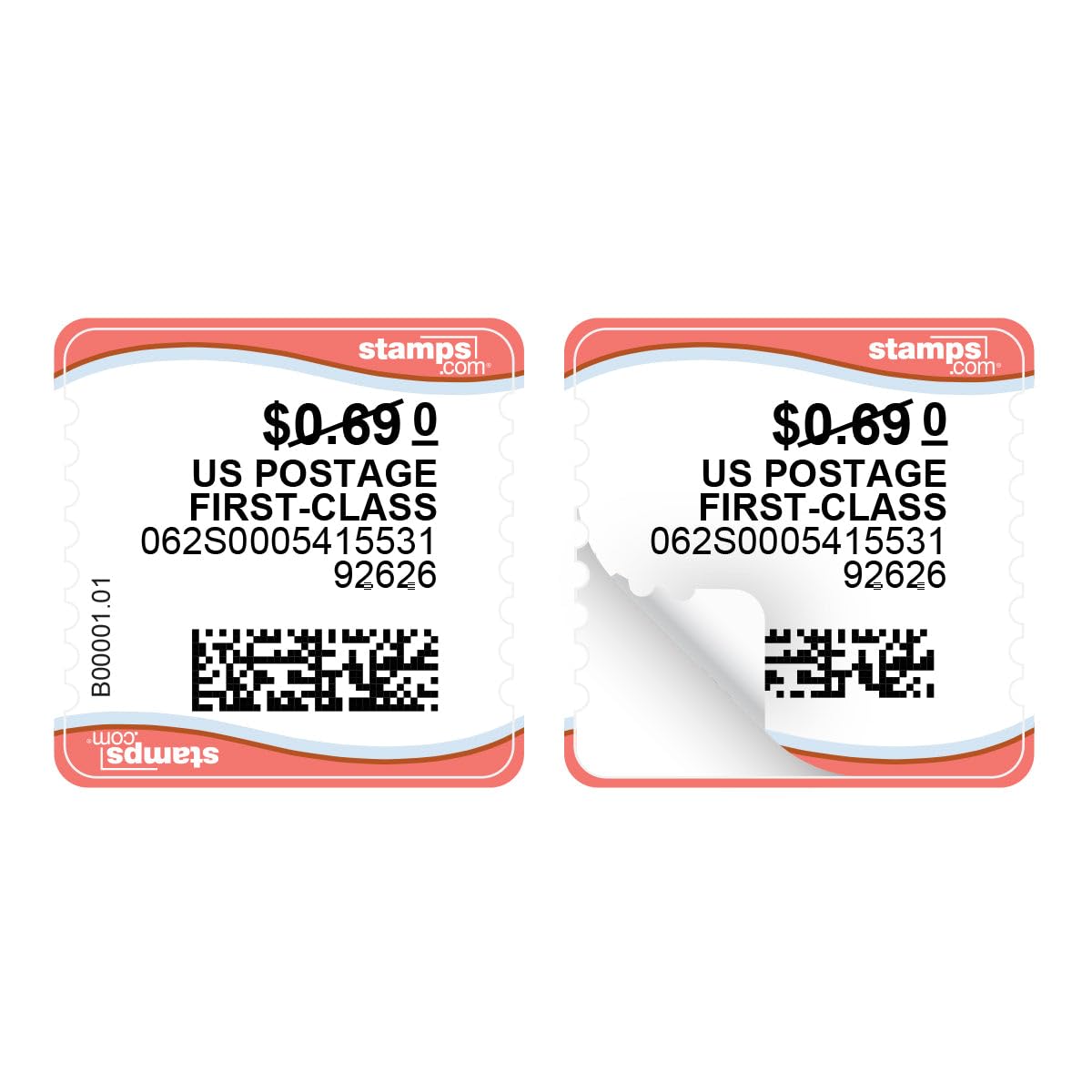 NetStamps Printable Postage Stamps (Stamps.com Subscription Required) – Print Custom USPS Postage at Home – Compatible with Inkjet & Laser Printers – Not Pre-Paid Stamps (50 Sheets)