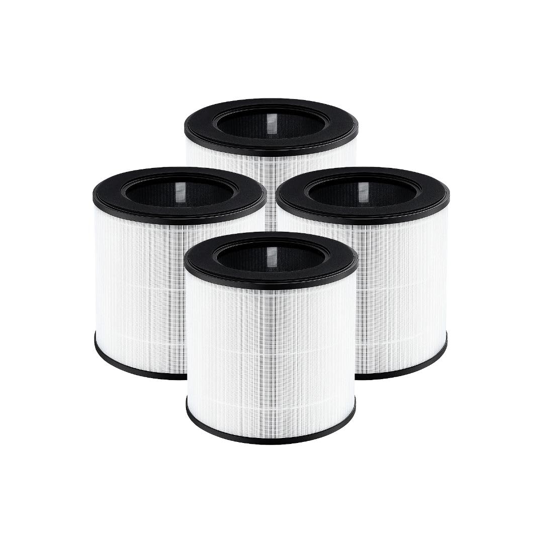 Nispira B-D02L/M05 VAVSEA B-D02H Replacement Filter, for MOOKA B-D02L & M05, VAVSEA B-D02H, VEWIOR B-D02U, KOIOS B-D02L Tailulu D10 Air Purifier, 3-in-1 HEPA with Activated Carbon, 4 Pack