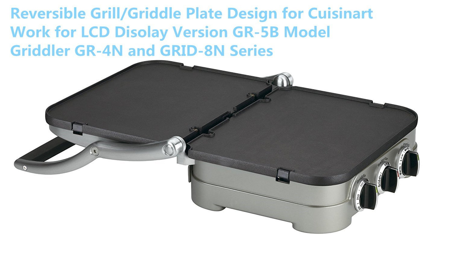 UsKitchen Reversible Grill/Griddle Plate for Cuisinart Griddler GR-4N 5-in-1