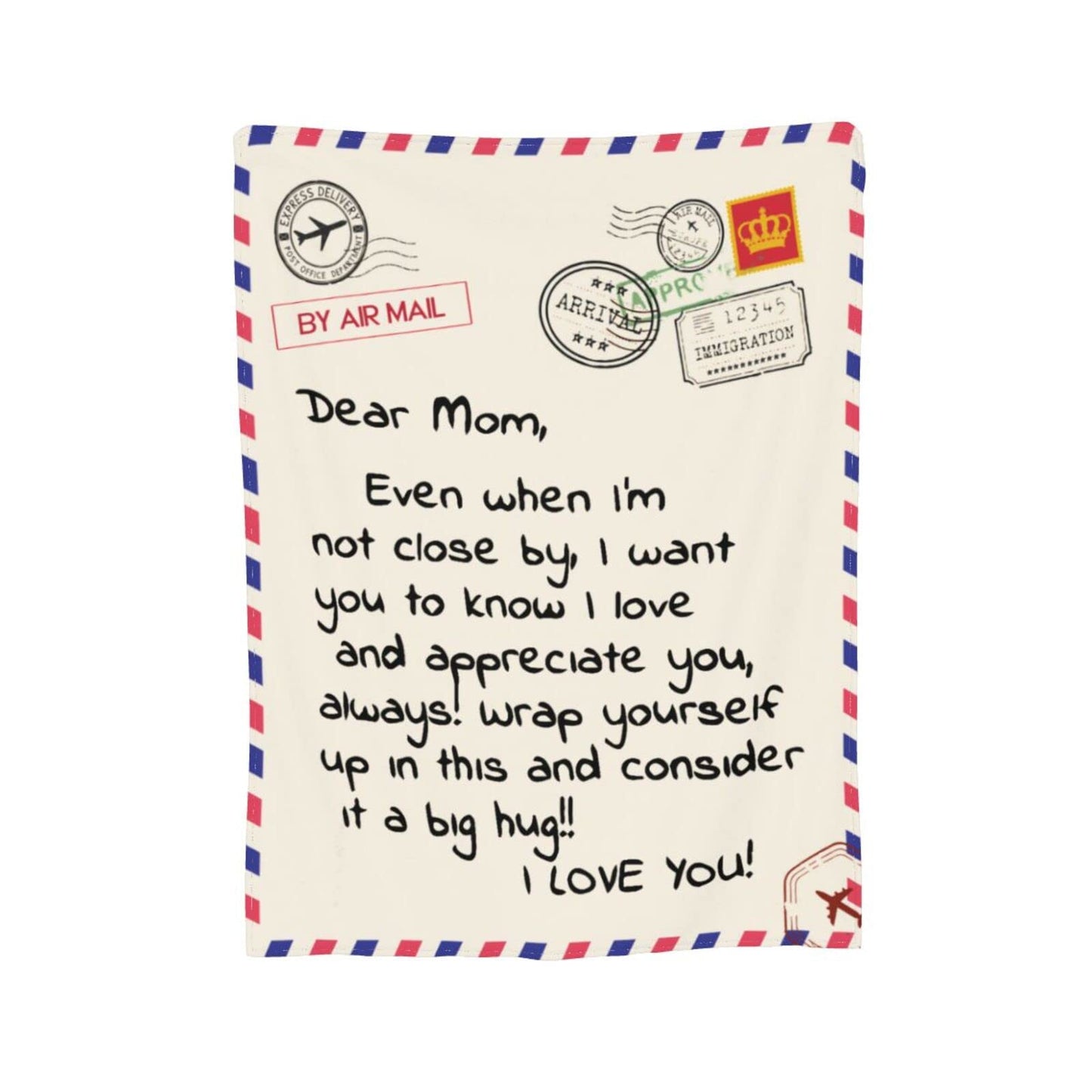 Throw Blankets Anniversary Birthday Gift for Mom from Daughter Son, Dear Mom Blanket for Mother's Day, Super Soft Flannel Throw Blankets for Christmas Valentines Day for Bed Couch(60x80)