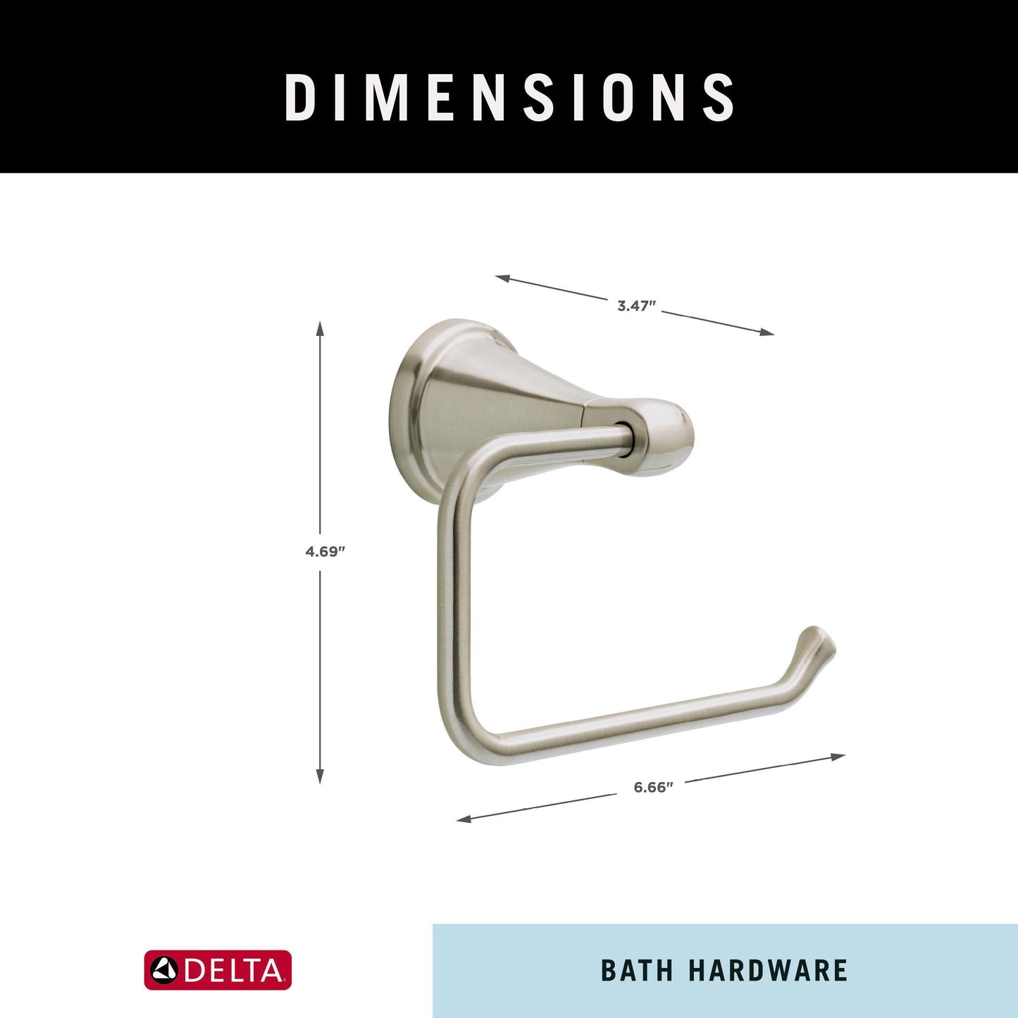 Delta Faucet Becker (1-Pack) Toilet Paper Holder, SpotShield Brushed Nickel, Wall Mounted Euro Hook Design BCK50-DN