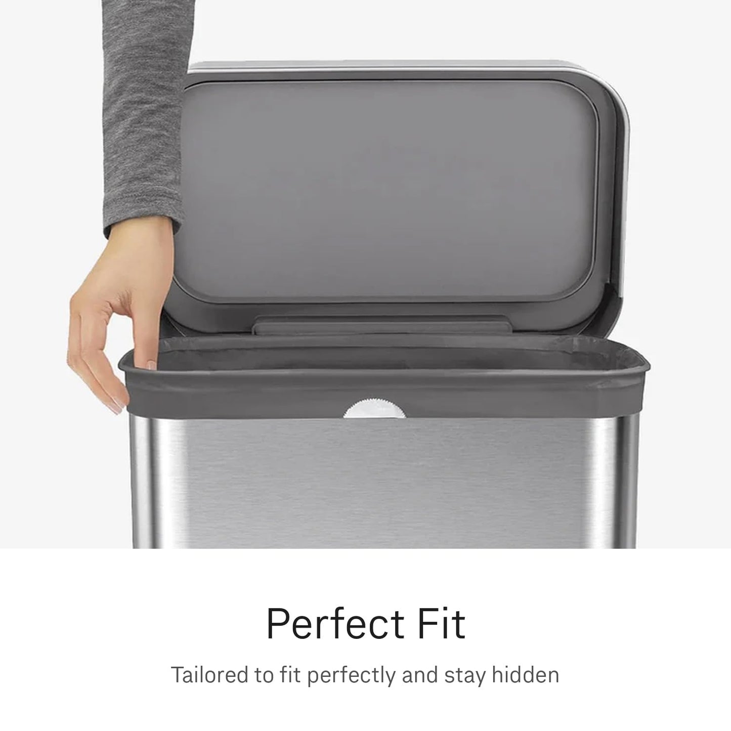 simplehuman Code M 100 Count Odorsorb® Custom Fit Liners, Drawstring Odor Absorbing Trash Bags, One-by-One Mess-Free Dispense, Extra Thick & Double Seamed, 50% PCR Plastic, 40-45 Liter / 11-12 Gallon