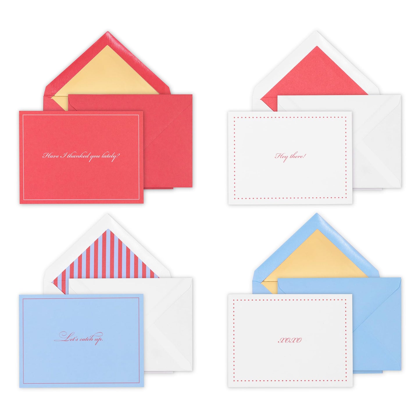 kate spade new york Blank Assorted Notecard Set, Stationery Set with 16 Cards and Envelopes, All Occasion Notecards (Hey There)