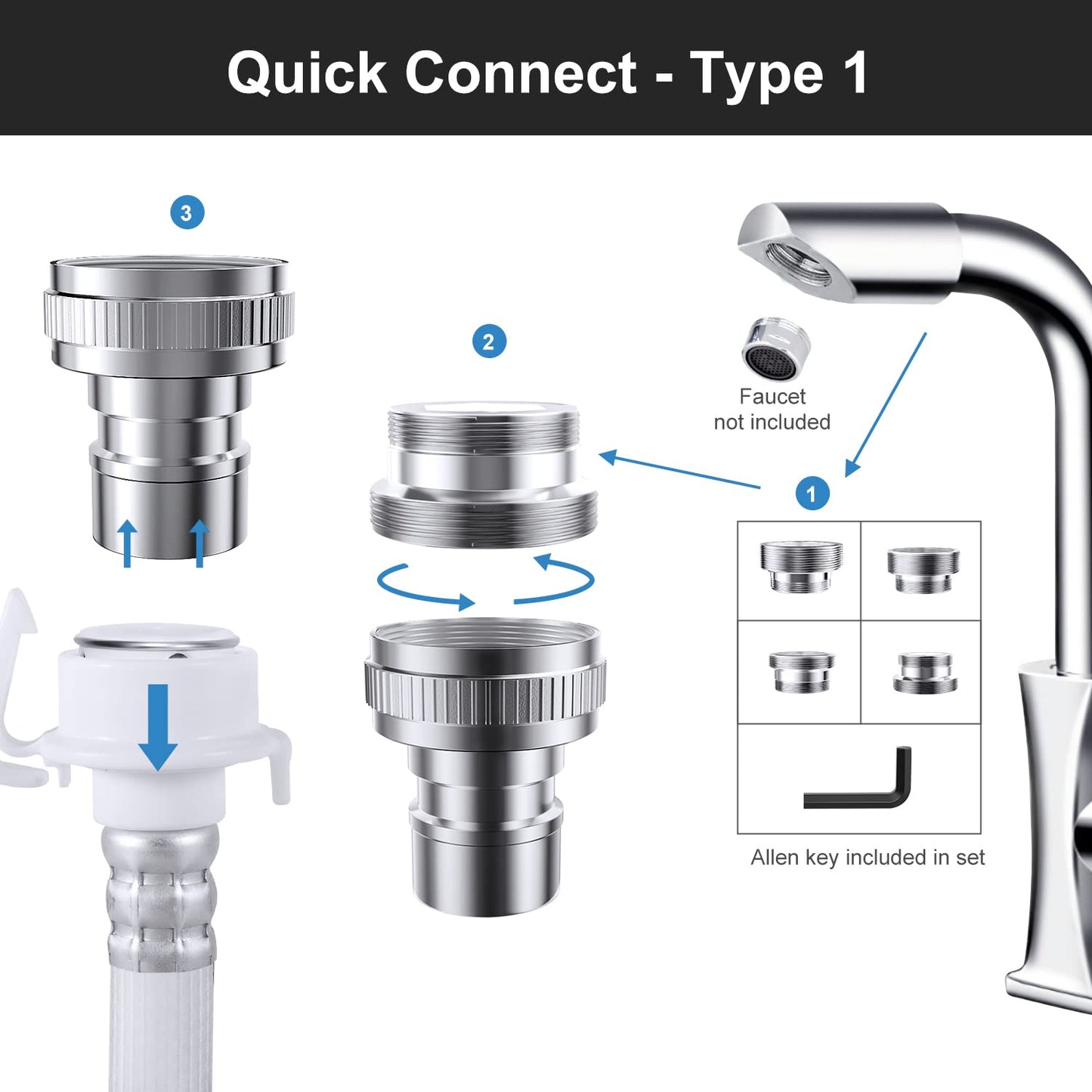 Washing Machine Hoses, Portable Water Inlet Connection and Supply Line, (90 Degree Elbow) quick connect