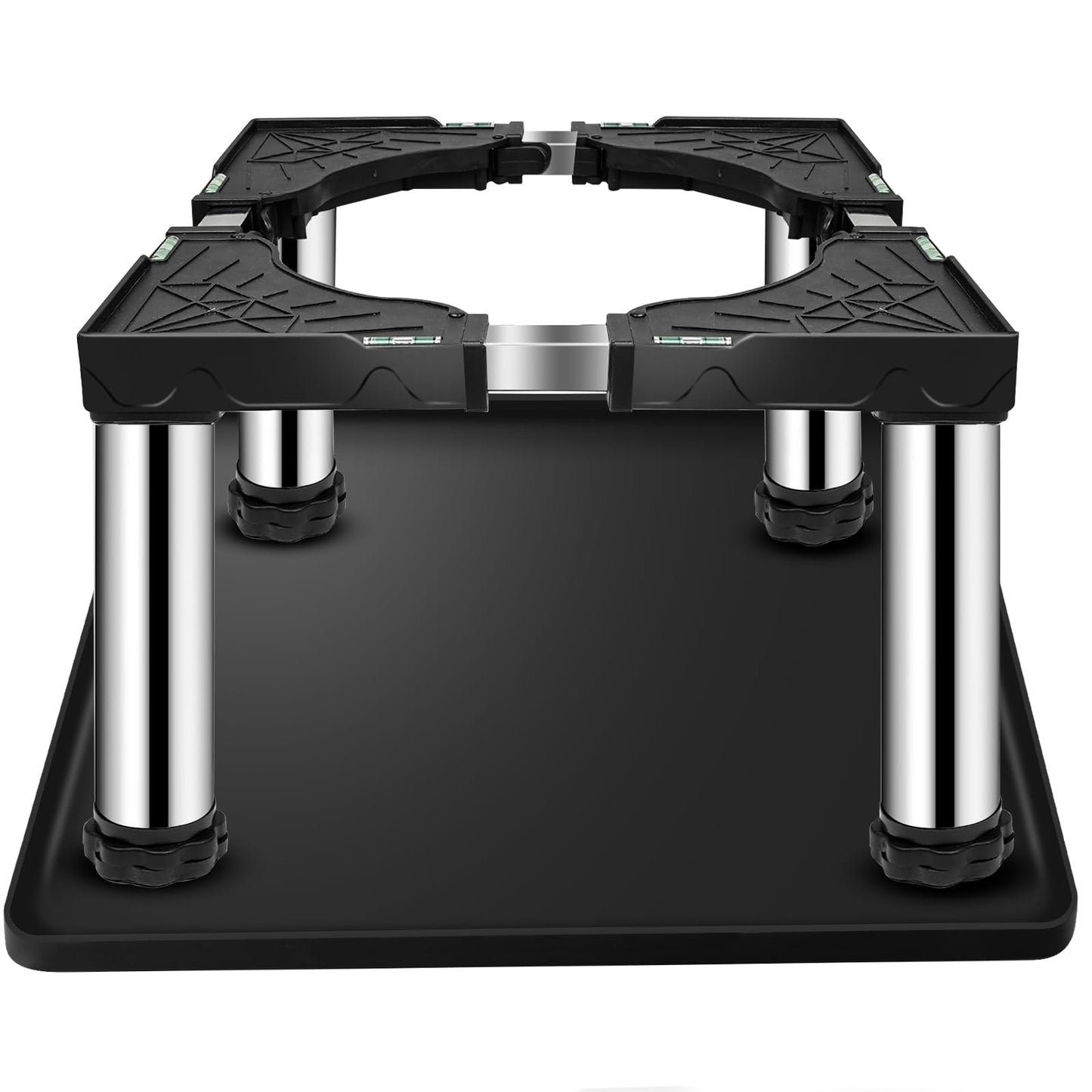Ailahloe Mini Fridge Stand with 23.6'' Silicone Mat (11.4"-12.6" High), 4 storage Feet Adjustable Base Tray Anti-Vibration for Mini Refrigerator Stand Washing Machine Stand, Max Load 340LBS