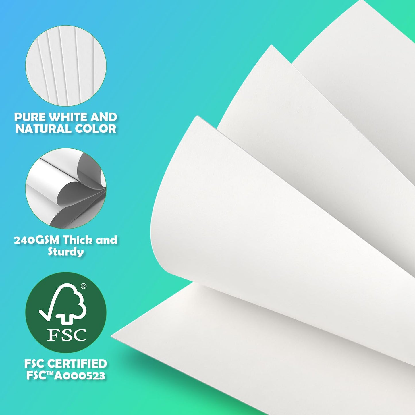 Invinton 100Pcs White Poster Board 11x17, 240G Thickness Poster Board Paper Bulk，for School Arts & Crafts, Signs, Small Posters, Announcements,DIY Art, Painting,and More
