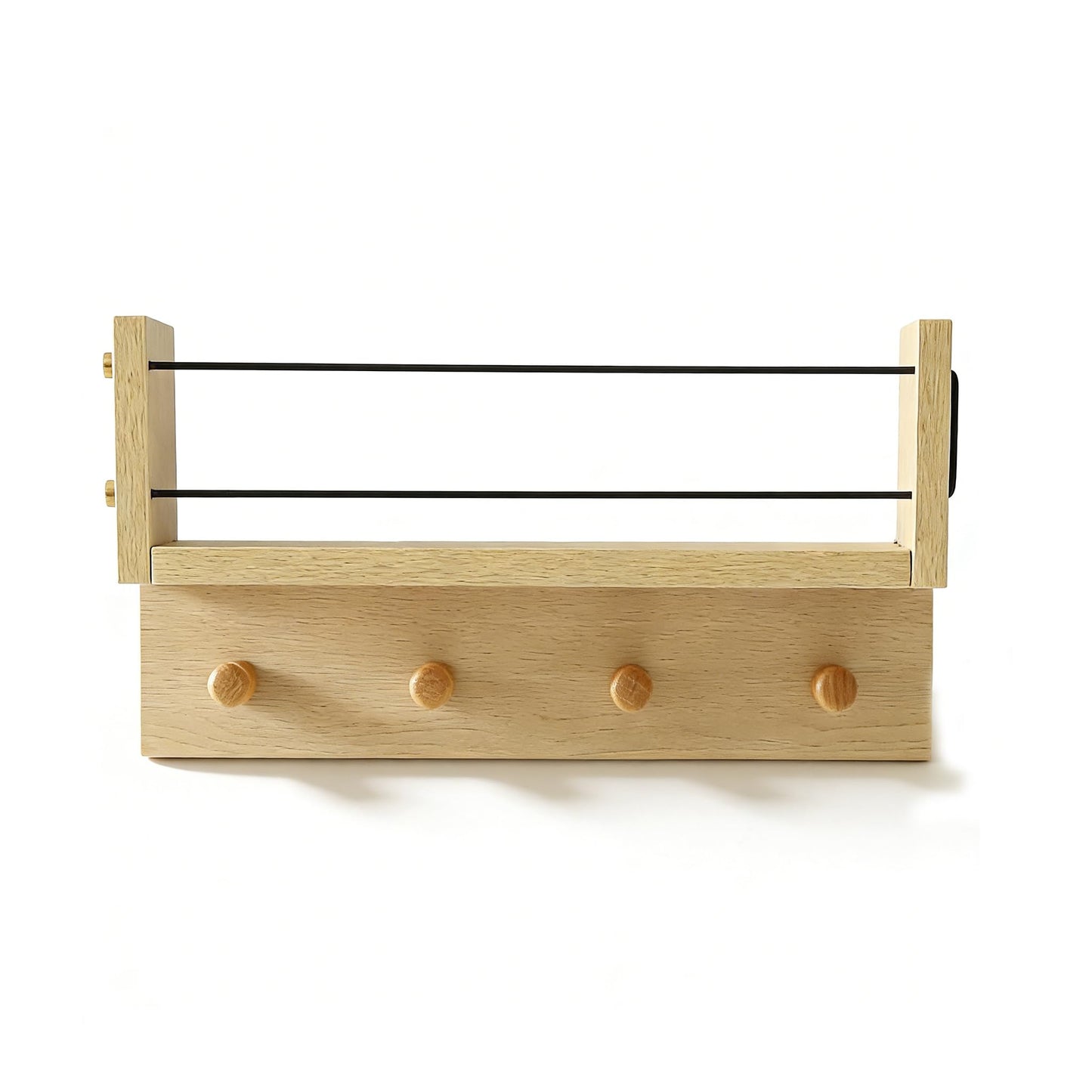 XAOMLP Entrance Coat Rack ，Coat Hooks, Wall-Mounted Wooden Hook Rack, Wall-Mounted Shelves are Very Suitable (Oak Color Finish-B-1)