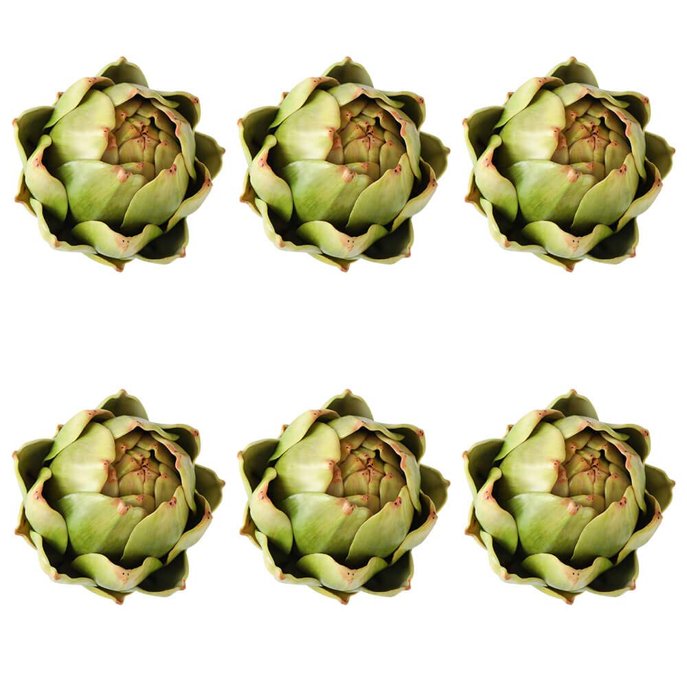 GiftYou 6-Pack Large Artificial Artichoke Fake Vegetables and Fruits for Kitchen Decorations (Green)