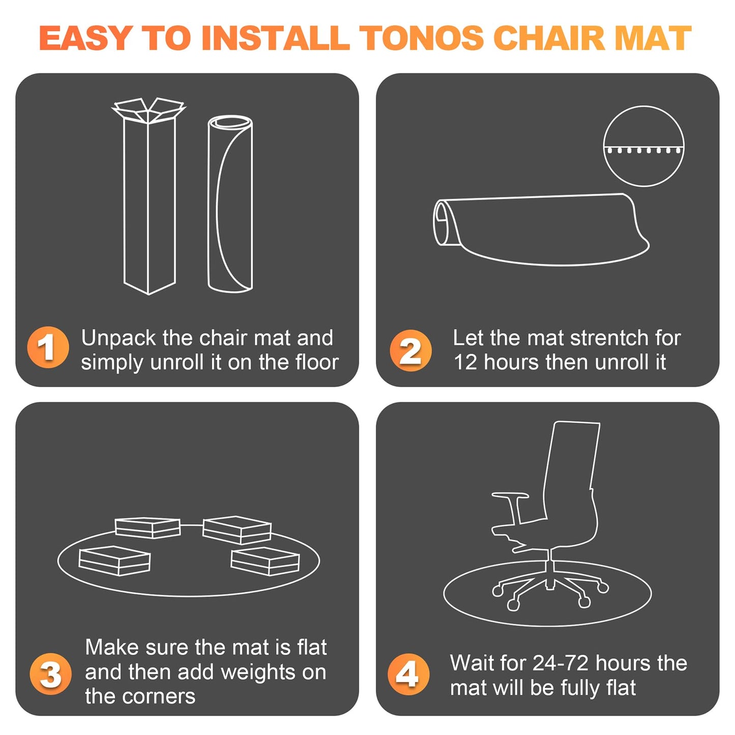 Chair Mat for Carpet- Low Pile (1/4" Thick) Carpet Protector for Office Gaming Computer Desk Chair. Heavy Duty Desk Chair Mat for Carpeted Floors, Semi Transparent (Round-39in)