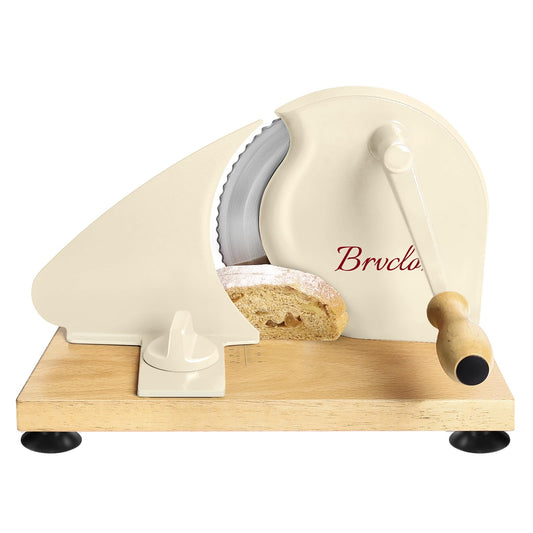 Manual Bread Slicer for Homemade Sourdough Bread, Adjustable Thickness&Evenly Slicing, Hand Crank Bread Slicer with Scale Line and Suction Cup, Serrated Blade Design, Patent:USD105861