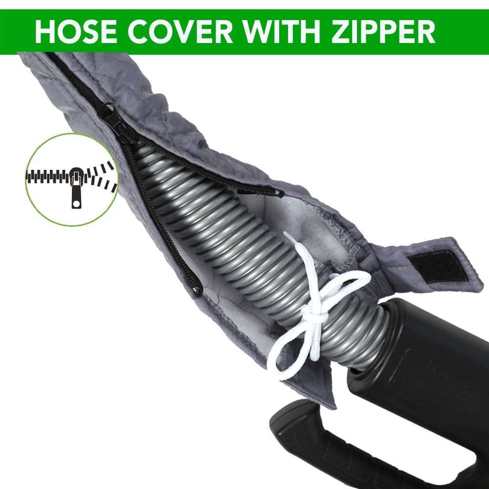 OVO Universal Padded Cover, Fits All 40 to 42 ft Central Vacuum Hose, Machine Washable, Easy to Install with Zipper, Grey