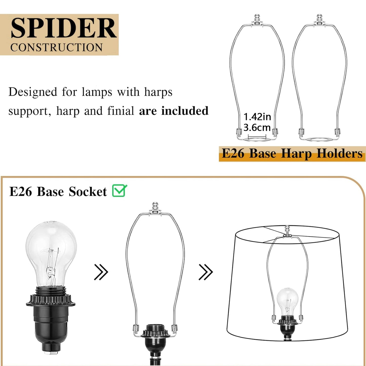 drum lamp shades Set of 2 for table lamps – 11.6" Top x 12.6" Bottom x 9.8" High, Qvtekn Medium Beige Lampshades for floor lamps (Spider Fitter), Natural Linen Handcrafted with Easy Assembly