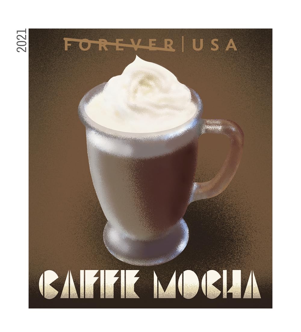 USPS Espresso Drinks First Class Forever Postage Stamps 2 Books of 20 Coffee Caffe Latte Cappuccino Birthday Anniversary Wedding Celebrate (40 Stamps)