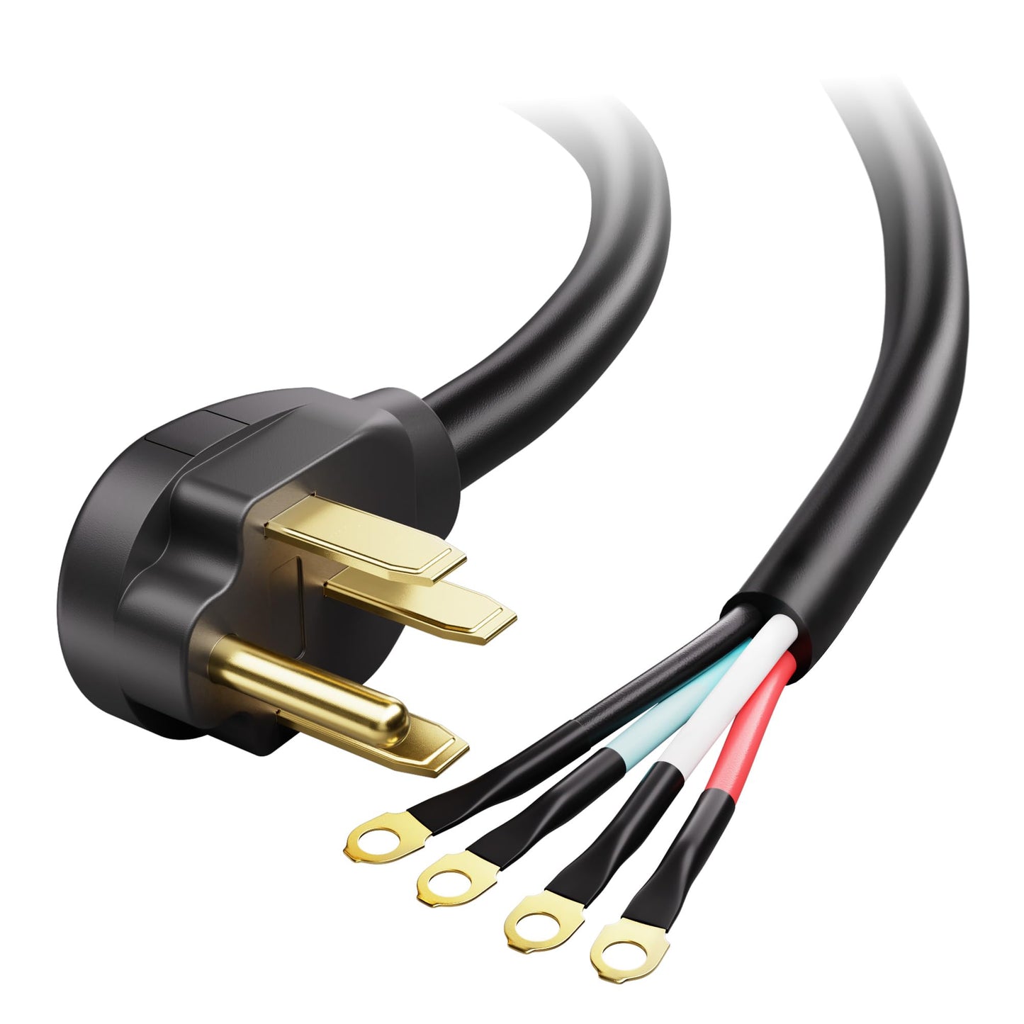 Cable Matters 4 Prong to 4 Wire Range Cord - 10ft, Heavy Duty 6/8 AWG, 50 Amp Cord, Compatible with Tesla Plug/EV Plug / J1772 Connector (NEMA 14-50P to 4-Wire)