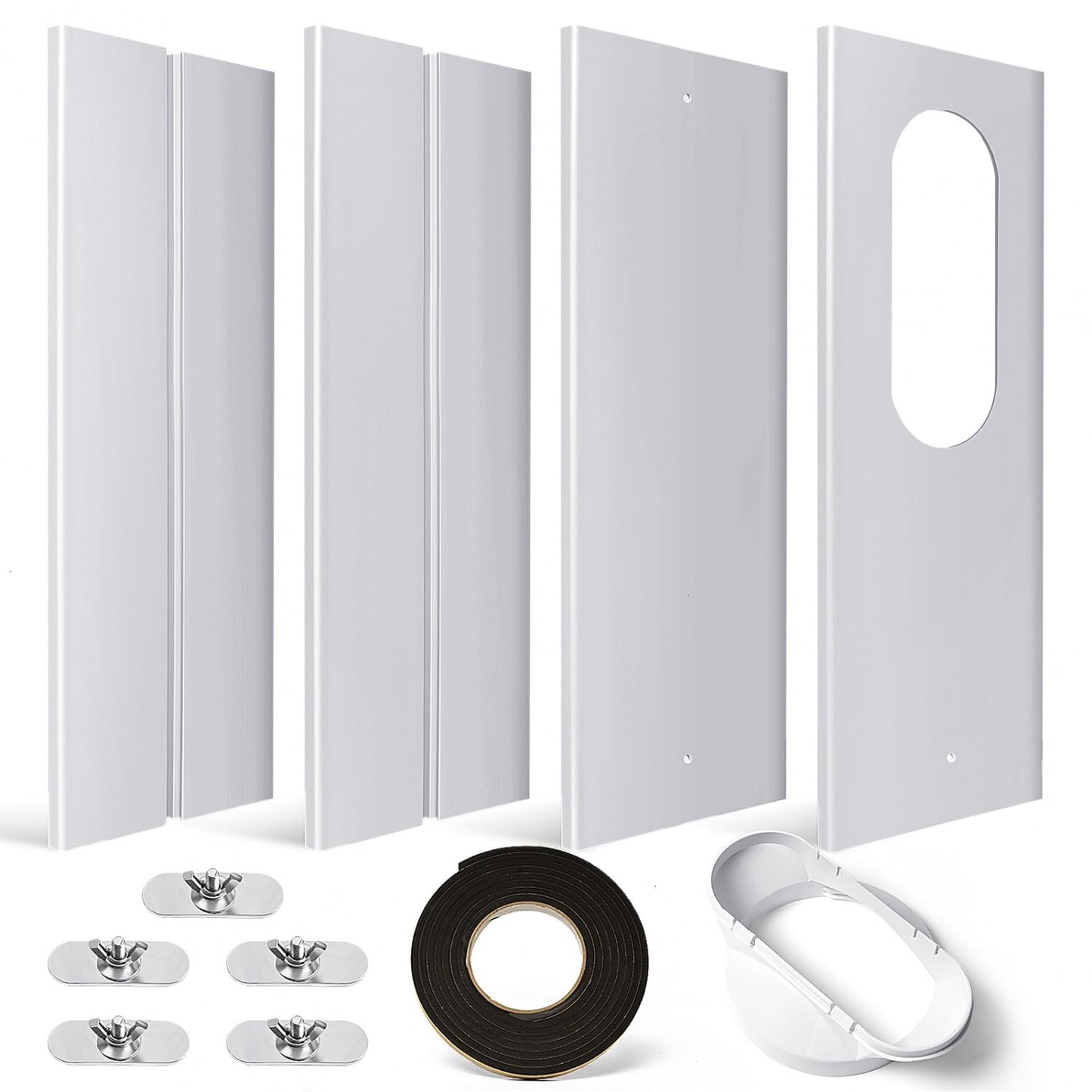 YoleShy Portable Air Conditioner Window Kit with Coupler Adjustable Window Seal for AC Unit, Sliding AC Vent Kit for Exhaust Hose, Universal for Ducting with 5.9 Inches Diameter
