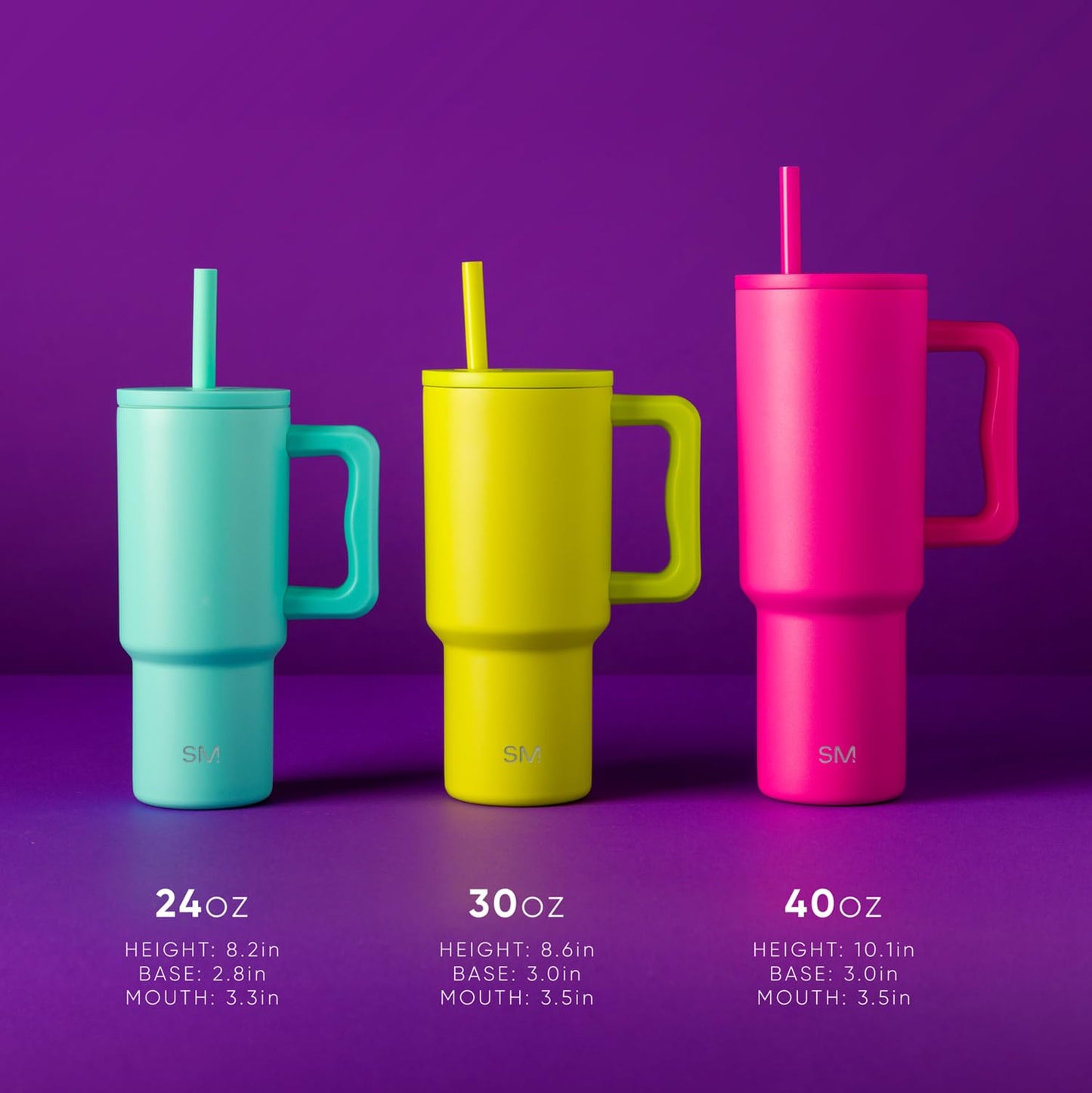 Simple Modern Disney Kids 24 oz Tumbler with Handle and Silicone Straw Lid | Spill Proof and Leak Resistant | Stainless Steel Bottle | Gift for Kids Boys Girls | Trek Collection | Tropical Stitch