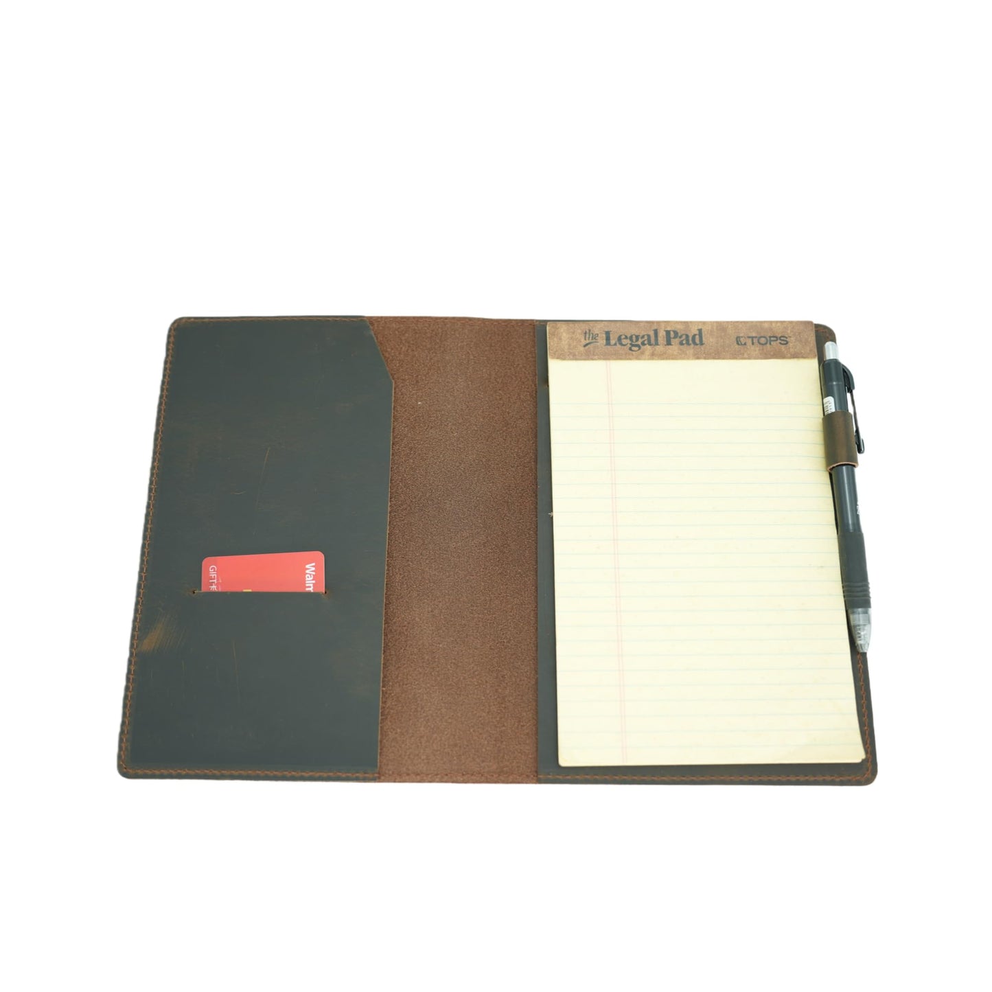 YIYUS Leather Cover Compatible With Tops The Legal Pad Writing Steno Pads 5" x 8", Legal Rule 5 x 8, Notebooks Distressed Genuine A5 Leather Cover with Pen Loop Dark Brown