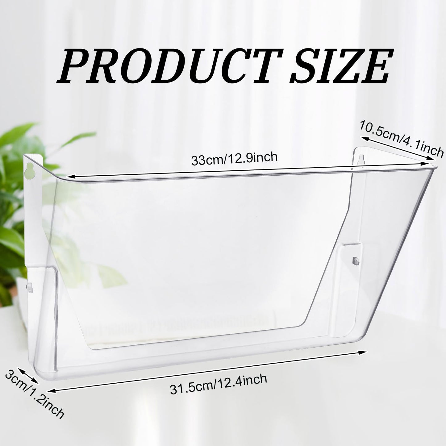 Tenceur 12 Pcs Plastic Single Pocket Wall Mount File Holder with Double Sided Adhesive Tape and Screws Wall File Hanging Folder Letter Paper Mail Organizer for Office Home Classroom (Clear)