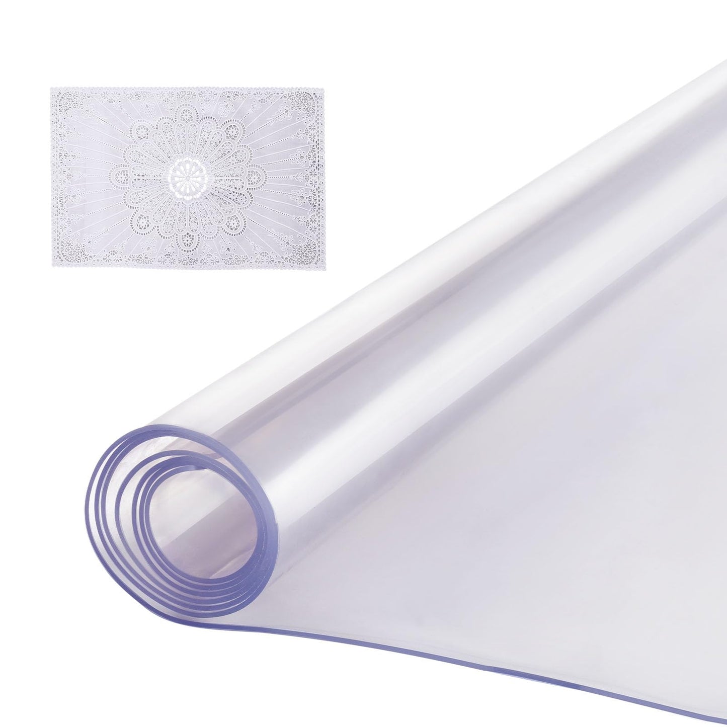 VEVOR Plastic Table Cover, 42 x 72 Inch 2.0 mm Thick Clear Rectangle PVC Desk Mat Protector, Waterproof & Easy Cleaning Desk Pad Tablecloth, for Office, Dresser, Dining Room, Night Stand