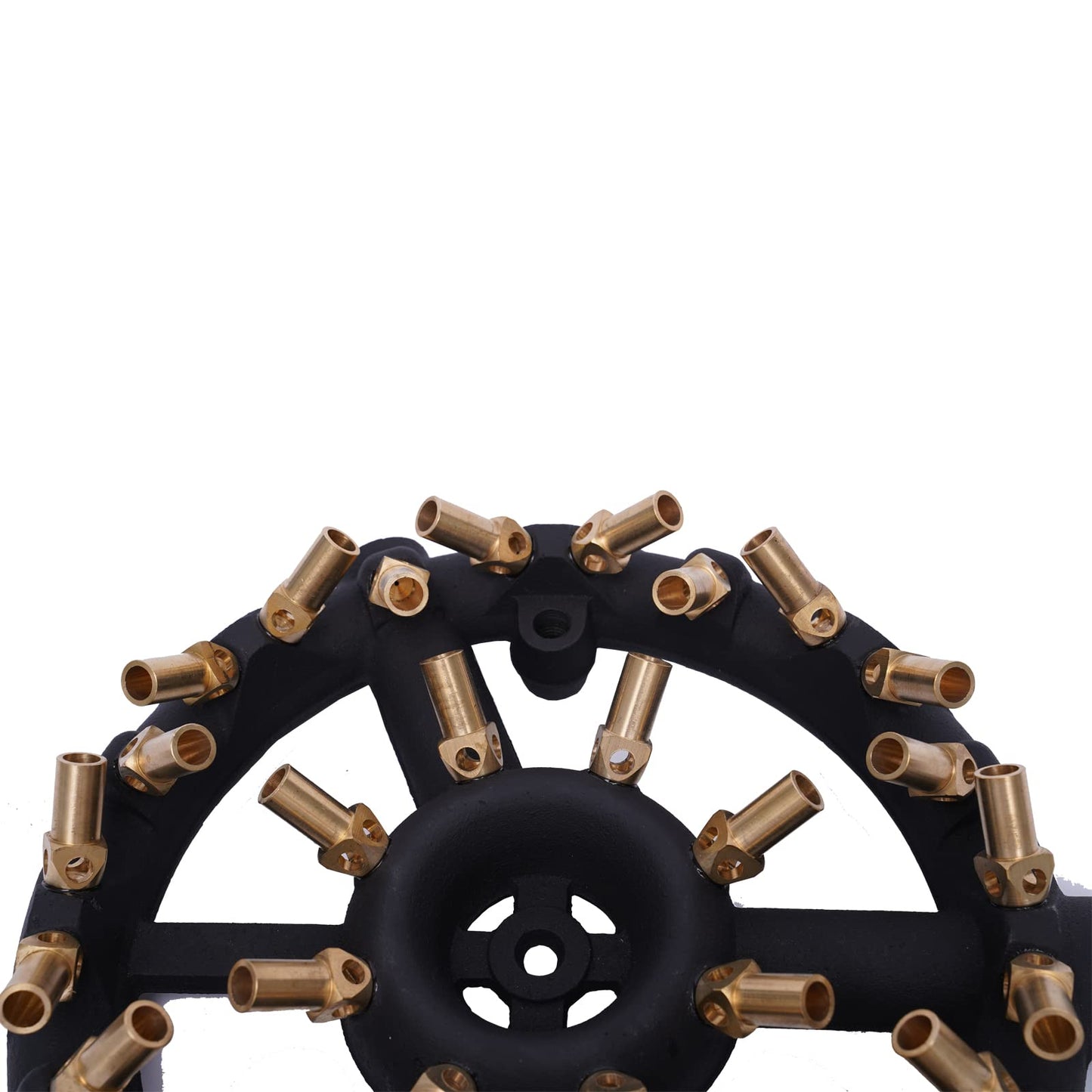 TFCFL 32 Tips Natural Gas Jet Burner, 176,000 BTU G3/4 Round Shape Nozzle Jet Cast Iron Body with Brass Tips for Chinese Wok Range Grilling Stir Fry