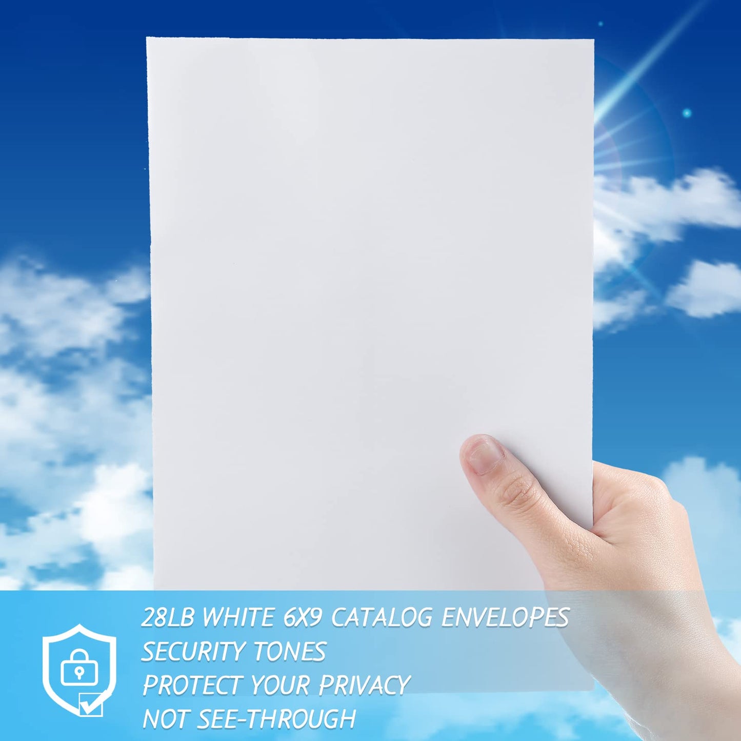 500 Pcs 6 x 9 Self Adhesive Security White Catalog Envelopes 27lb Designed for Secure Mailing Securely Holds Small Booklets, Catalogs, Cards, or Brochures with Strong Peel and Seal Flap