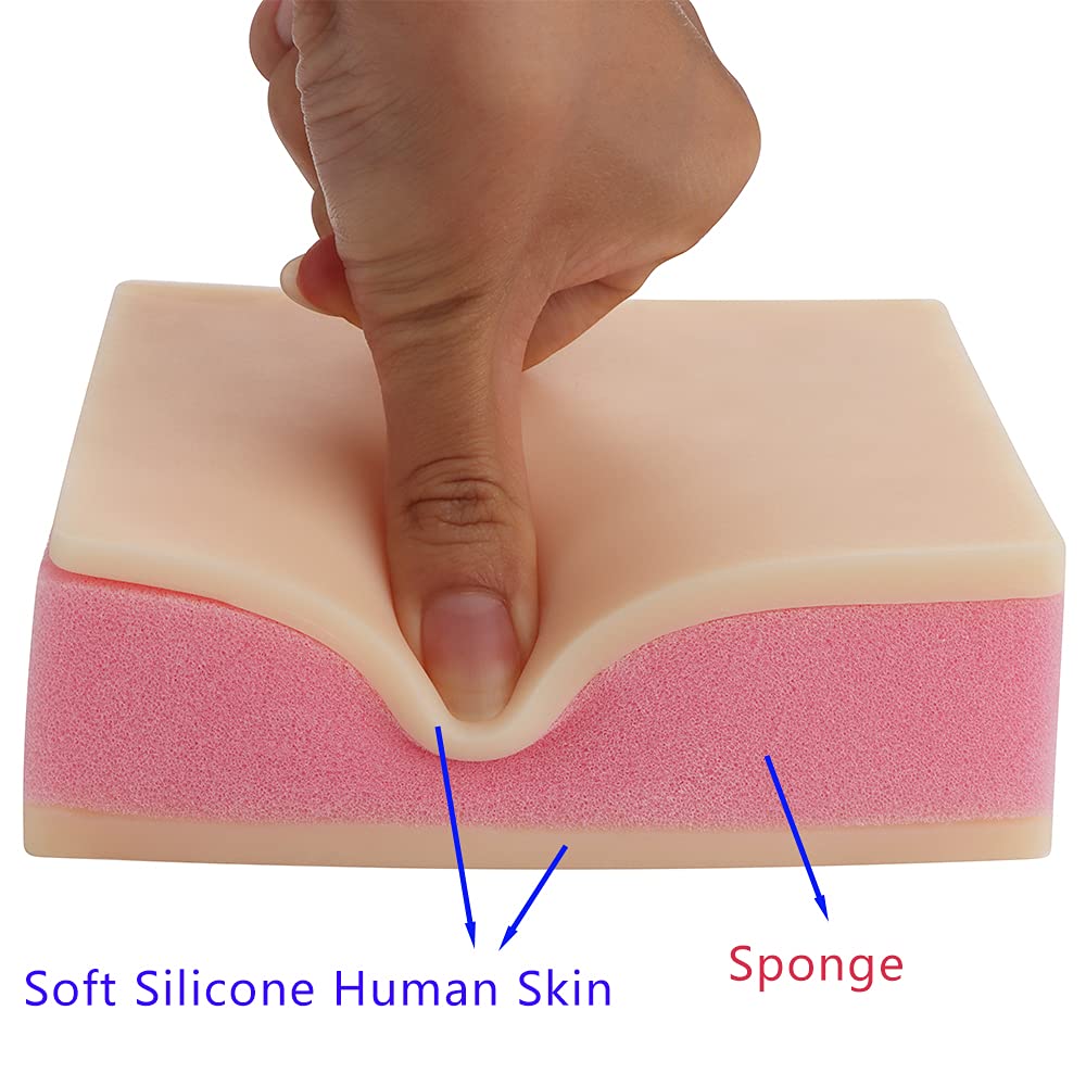 12 Pack Silicone Sponge Human Skin Injection Pad Training Model, Nurse Student Practice