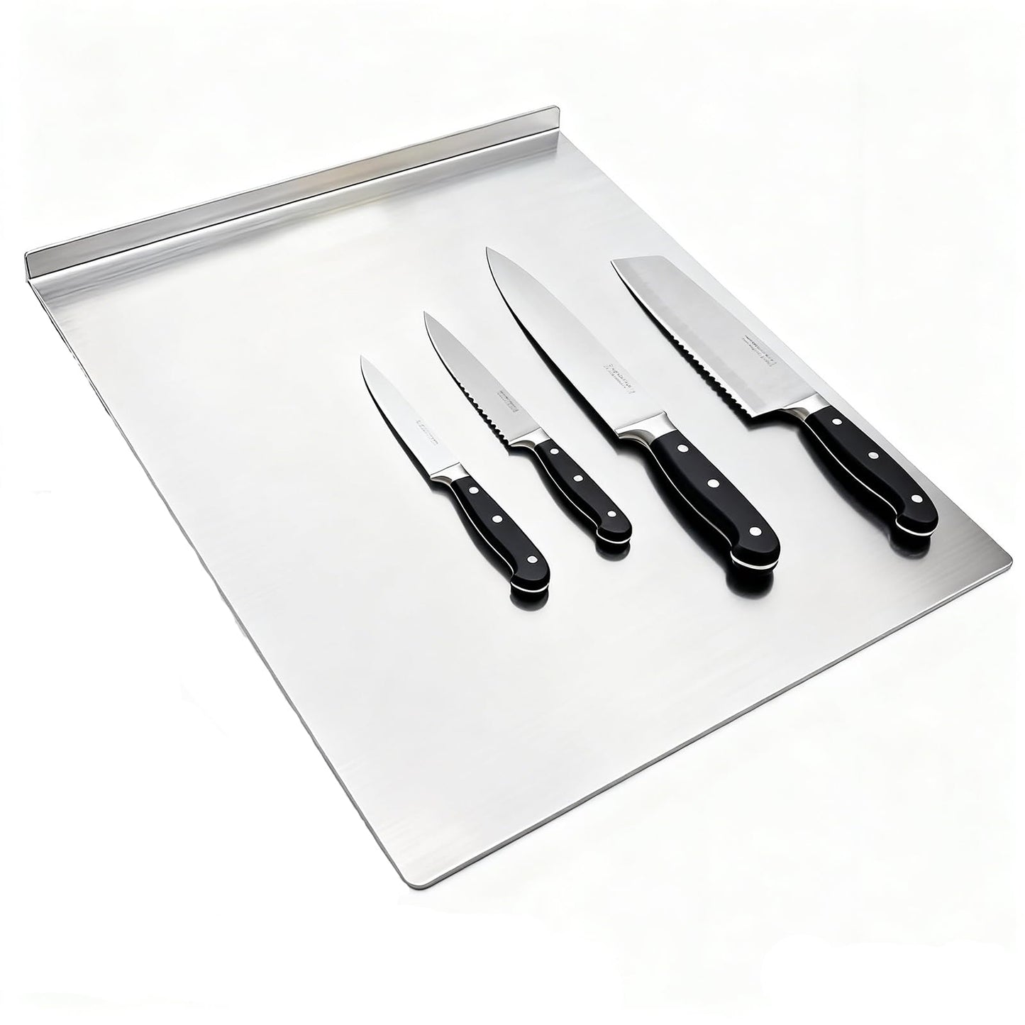 Stainless Steel Cutting Boards for The Kitchen, Suitable for Meat, Fruits, Vegetables, Bread, and Baking Large-sized Cutting Boards (19.7 x 19.7 in)