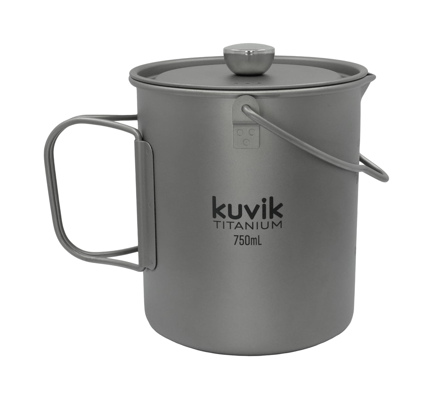 Kuvik Titanium French Press 750ml (25.4 oz) - Ultralight and Compact French Press for Backpacking and Camping
