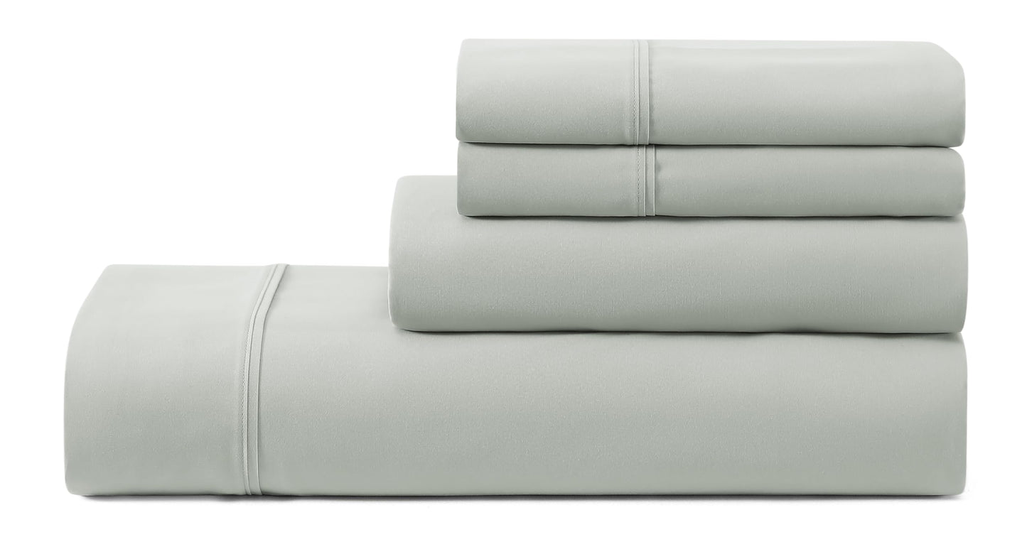 UGG Hedi Queen Sheet Set 4-Piece Luxury Cooling Sheets Deep Pockets Premium Bedding with 2 Pillow Shams Hypoallergenic Machine Washable Soft Lightweight Bed Set for Bedroom, Queen, Mineral Green